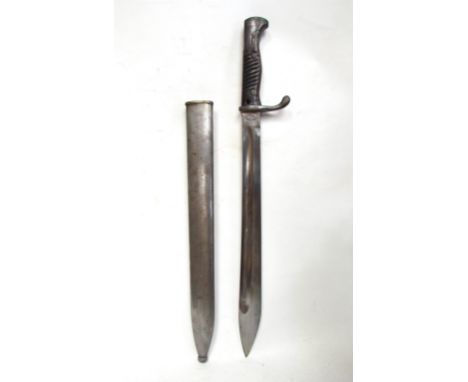 A WWI German Mauser bayonet Seitengewehr 98/05 aA by Rich. A. Herder, Solingen, dated 1915, with all-steel scabbard