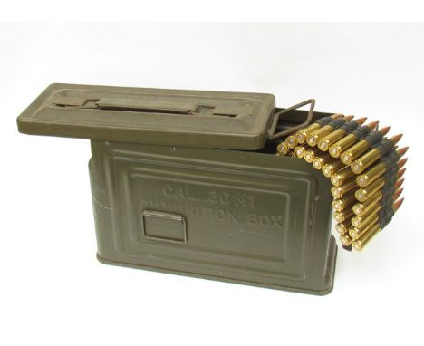 A US ammunition case with .30 cal with inert rounds