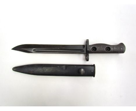 A British L1A3 bayonet with steel scabbard 