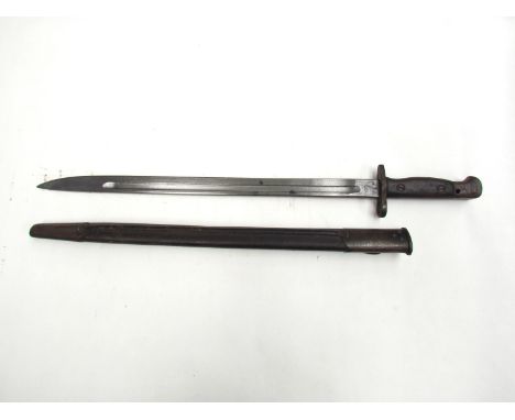 A WWI British 1907 pattern bayonet with 1907 Mk. II later variant scabbard, together with a US M1917 pattern bayonet by Remin