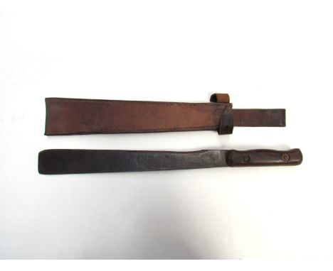 A WWII Indian-made machete, both blade and scabbard dated 1945 (Flook plate 478/479)