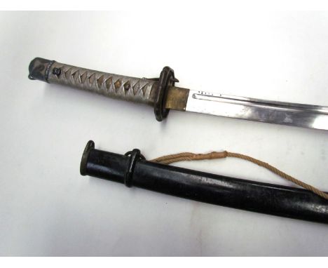 A WWII Japanese NCO's Gunto katana, with alloy grip and matching number 76522 to sword blade and scabbard 