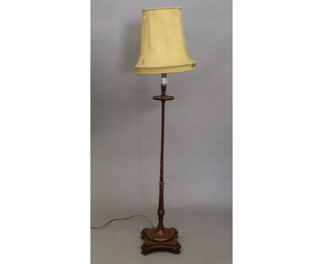 An early 20th century chinoiserie decorated standard lamp. 135 cm high.