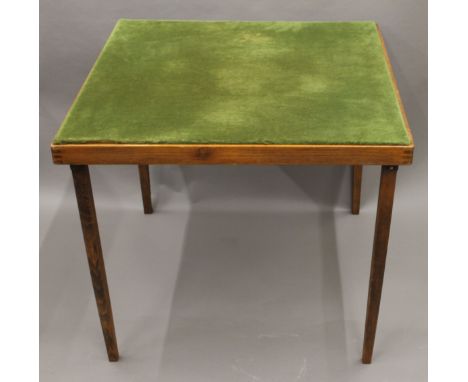 A vintage folding card table. 76 cm square.