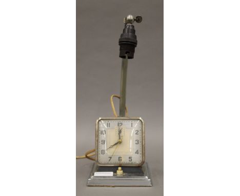 An Art Deco lamp/clock. 33.5 cm high.