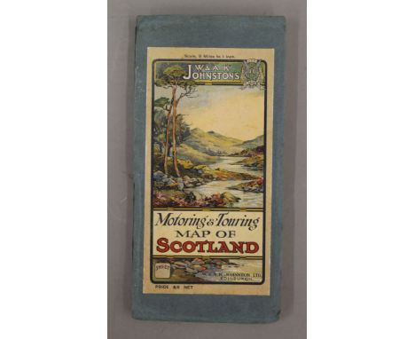 A W &amp; A K Johnston's Motoring and Touring Map of Scotland.