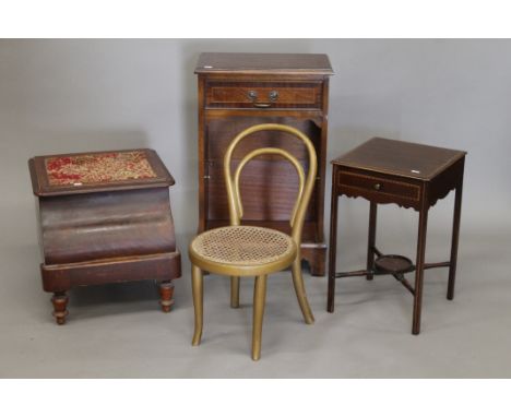 A modern side cabinet, a small sewing table, a child's chair and a commode. The former 45.5 cm wide.