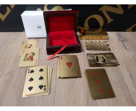 24 CARAT GOLD FOIL COVERED PLAYING CARDS (COMPLETE) WITH COA BOXED