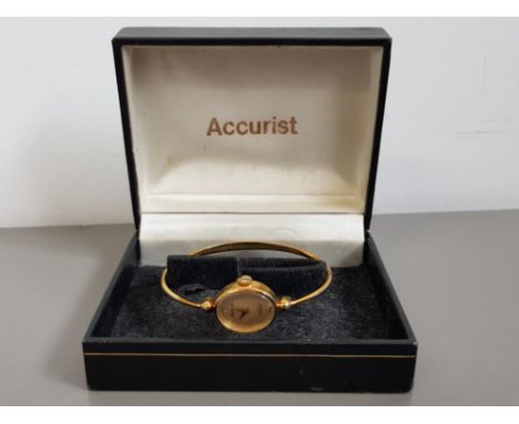 LADYS ACCURIST MECHANICAL BANGLE WATCH IN ORIGINAL BOX
