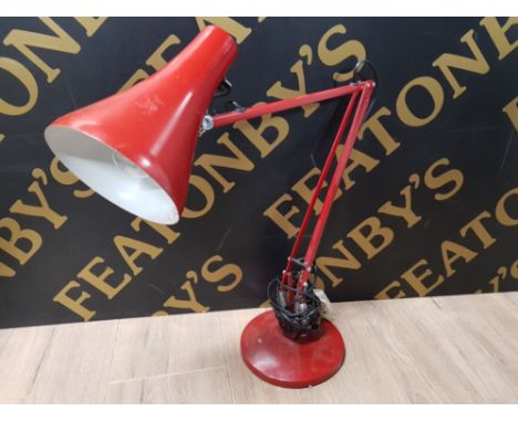 VINTAGE ANGLEPOISE LAMP IN RUBY RED COLOUR, MADE IN ENGLAND