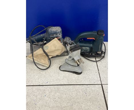BOSCH INDUSTRIAL SANDER WITH BLACK AND DECKER SAW AND MINI VICE