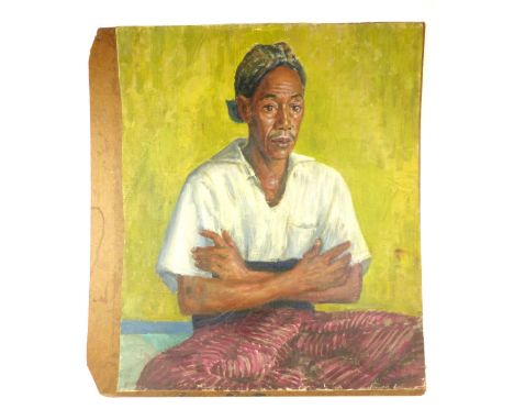 Bernard Hailstone RP (1910-1987, military portrait painter), full portrait of a lascar from South East Asia, unsigned, oil on