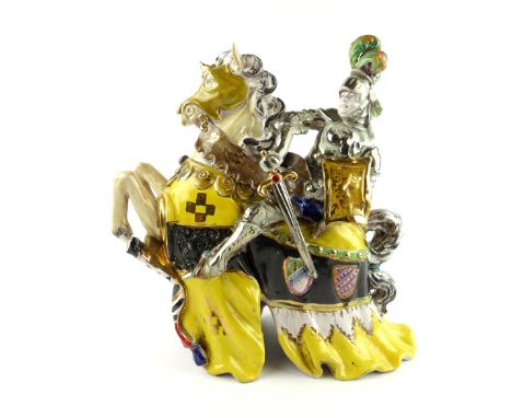 19th century Staffordshire flatback watch-stand, modelled as three figures standing below a tree, 28cm h, together with  two 