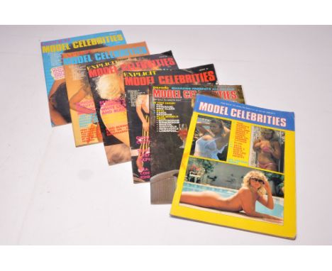 Adult vintage glamour book / magazine group comprising 6 issues of  Model Celebrities, including "Explicit". Selection of iss