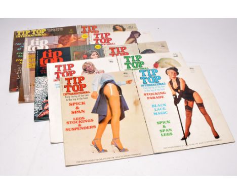 Adult vintage glamour book / magazine group comprising 10 issues of  Tip Top. Selection of issues between Volume 1, number 6 