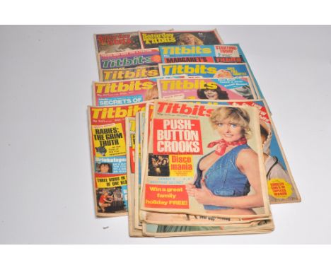 Adult vintage glamour books / magazines comprising 15 issues of 'Tit-bits', 1970's.