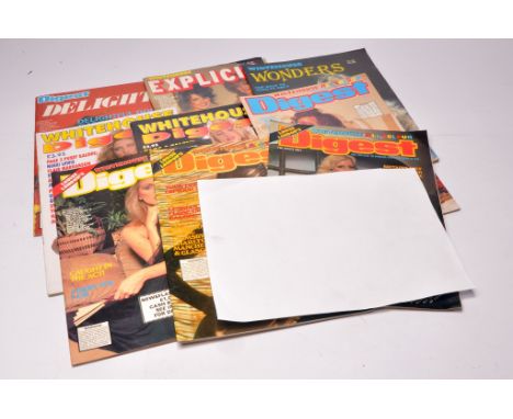 Adult vintage glamour book / magazine group comprising 9 issues of  Whitehouse. A mix of 6 x Digest including #3 &amp; #4, 1 