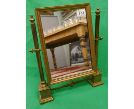 Military Officers brass dressing table toilet mirror, broad arrow crows foot stamp verso, dated 1972