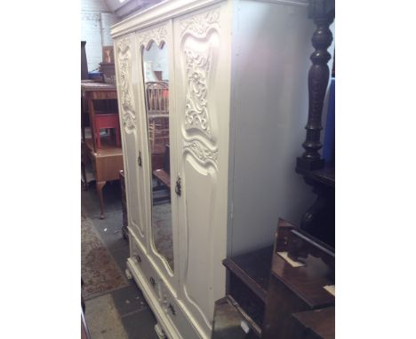 PAINTED EDWARDIAN WARDROBE. W157CM