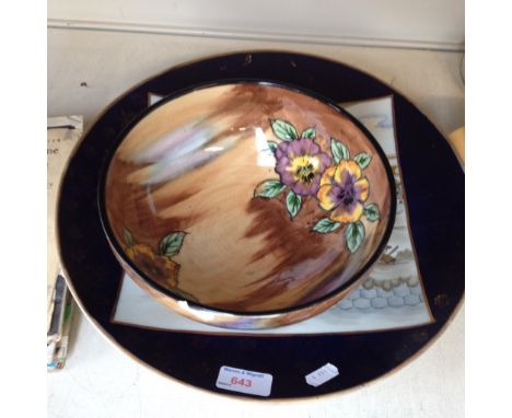 JAPANESE DISH. 36CM AND A VIOLA BOWL       G2