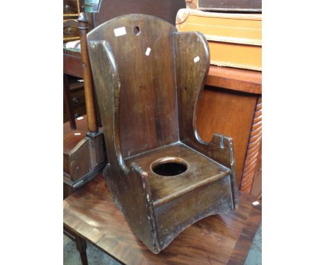 CHILDS 19TH CENTURY ROCKING COMMODE CHAIR. W35CM