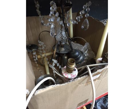 A BOX OF LIGHT FITTINGS