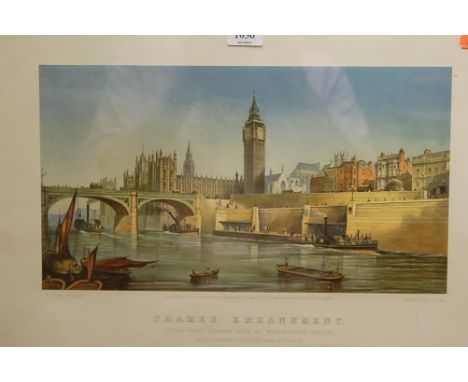 After RK Thomas - Thames Embankment, set of four chromo-lithograph prints