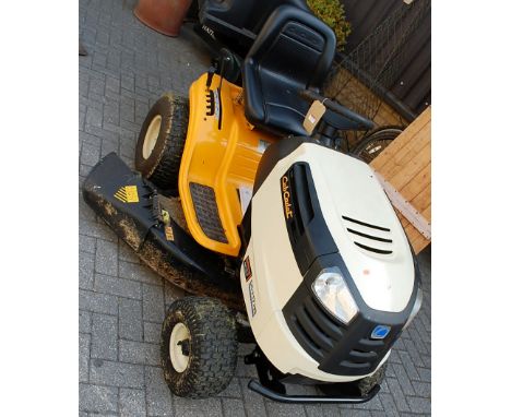 A Club Cadet Briggs & Stratton petrol driven ride-on lawn-mower, with key and manual  
