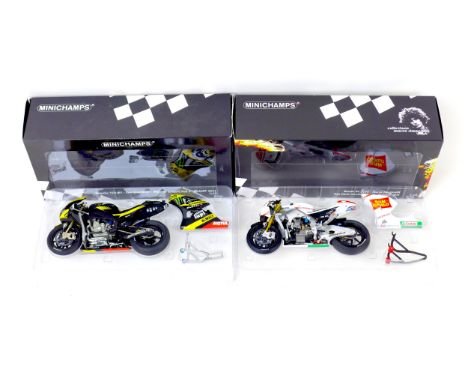 Two limited edition Minichamps 1/12 scale motorbikes, comprising, a Carl Crutchlow Tech 3 Yamaha YZR-M1, numbered 321/504, an