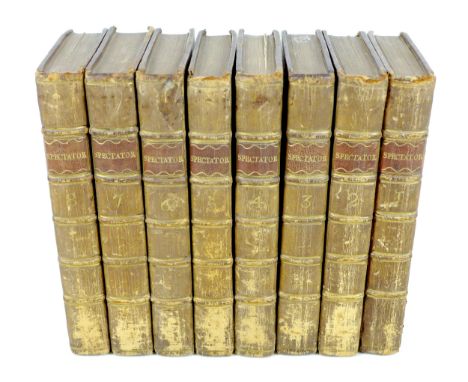 The Spectator, years 1710-1714, published for J. and R. Tonson and S. Draper, London, 8 volumes, 'Volume the First' to 'Volum