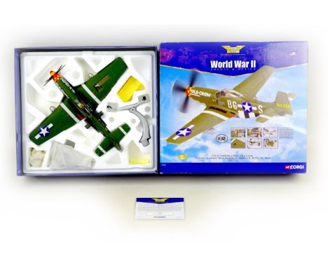 A limited edition Corgi Aviation Archive 1:32 Scale model P-51 D-10-NA Mustang, model based upon  after WWII flying Ace Colon