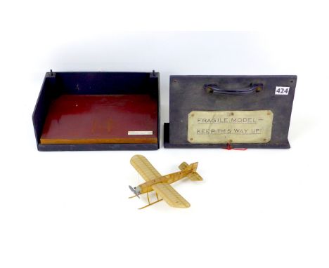 A WWI wooden model of Archibald Low's Aerial Target bomb, a radio controlled pilotless weapon, the first 'drone' to fly under