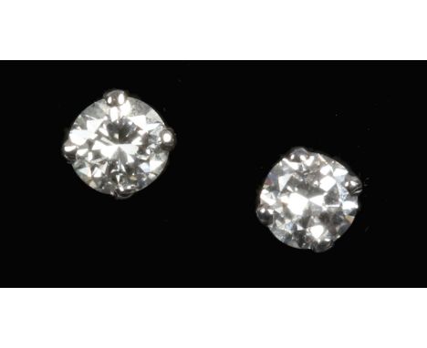 A pair of 18ct white gold diamond stud earrings, total diamond weight 0.48ct.