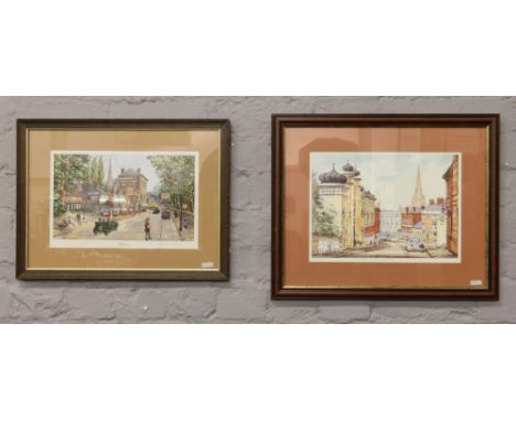 Two framed limited edition prints by local artist, one by George Cunningham of Ranmoor the other by John Rudkin depicting Don