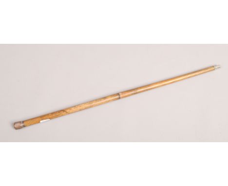 A military swagger / paste stick with concealed drinking flask and pencil.