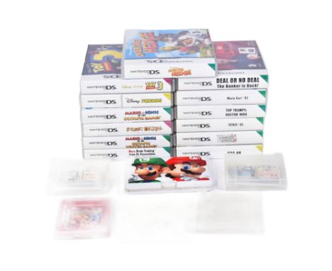 Retro Gaming - a collection of assorted Nintendo DS handheld game console cards along with a Gameboy Pokemon Red Edition cart