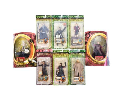 Lord of The Rings - x8 Toy Biz made LOTR Lord Of The Rings poseable action figures to include: Gollum with Electric Sound Bas