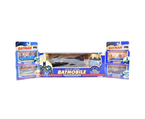 Batman - a collection of x5 vintage Corgi made diecast models of DC Batman interest to include: 1960's Batmobile 1/43 scale, 