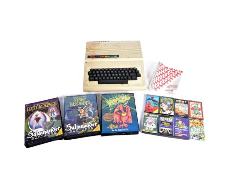 Retro Gaming - a vintage 1980s Dragon Data made Dragon 32 home computer console along with a selection cartridge games to inc