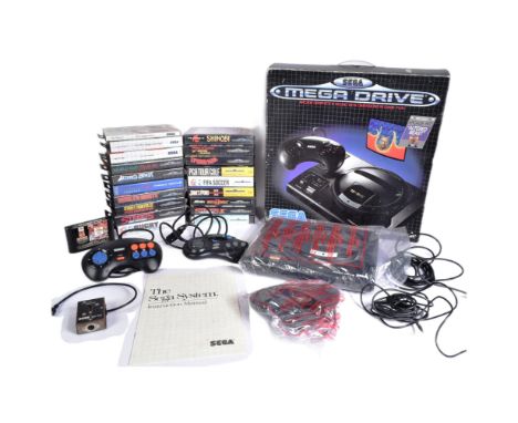 Gaming - an original vintage Sega made 16-Bit Mega Drive games console. 100% complete, including the original controller, pow