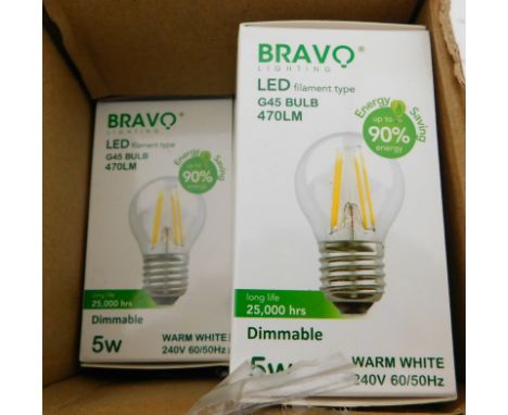 A Williston Forge pack of ten 5w E27 G45 dimmable lED golf light bulbs, RRP £58.99.