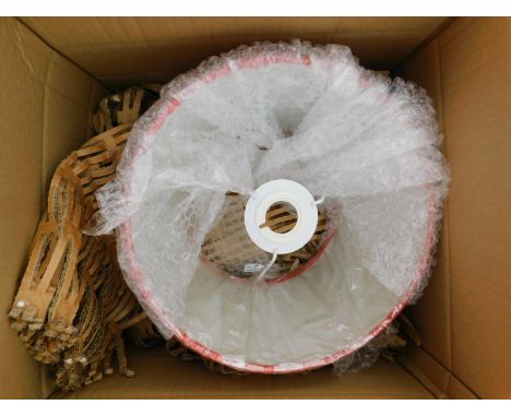 A Marlow Home Company red linen drum lamp shade, 24.5cm wide, RRRP £20.99.