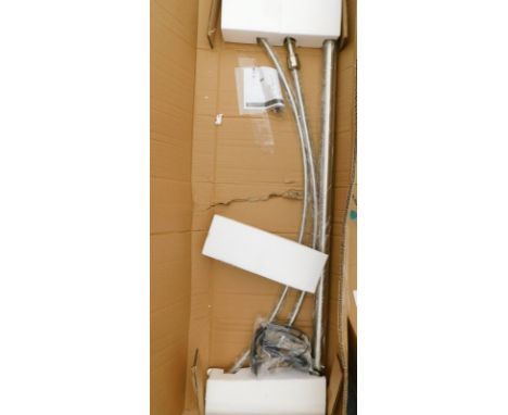 A Mercury Row Derosier silvered finish arched floor lamp, 200cm high, RRP £63.24.