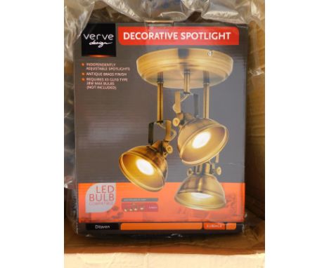 A 17 Stories Tasker brass finish three light ceiling spotlight, RRP £29.99.