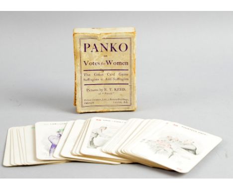 Suffragette interest,  Panko, ' The great card game for suffragists V anti suffragists' with pictures by ET Reed of Punch Ful