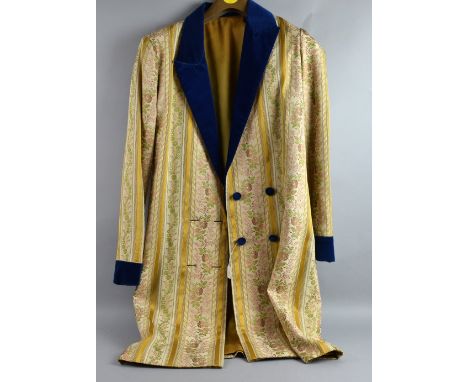 Crolla brocade gold and pink floral coat with blue velvet lapels , cuffs and buttons size smallCrolla was a 1980s British hig