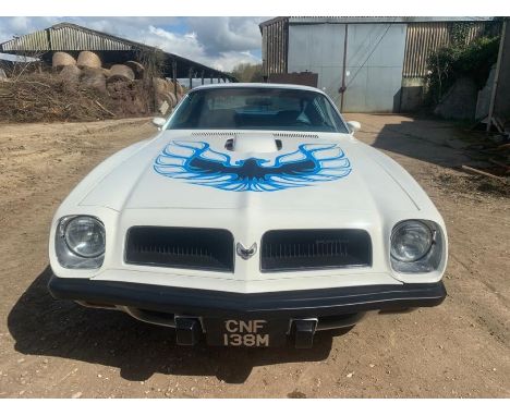 1974 Pontiac Trans Am Coupe 455ci 7.5V8 Colour: White, Mileage:, Registration: CNF 138M, Engine Number: N161285, Chassis Numb
