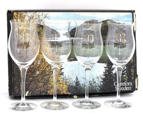 A collection of twenty-seven Orrefors ‘Lisa’ glasses, in seven original boxes, unmarked, each glass 22cm tall (27)