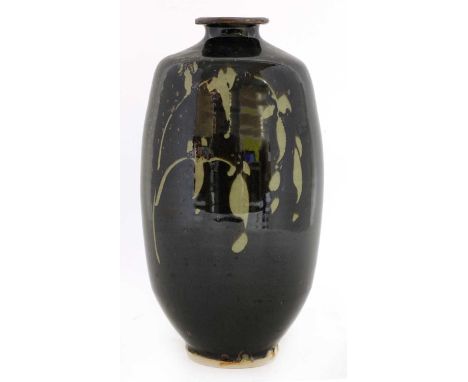 *Jim Malone (b.1946), a stoneware bottle vase, with wax resist details, artist's monogram and B. seal, 30cm high *Artist's Re