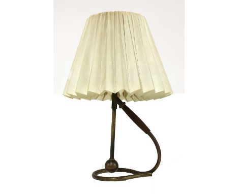 A desk lamp, designed by Kaare Klint, with a shade, 39cm high